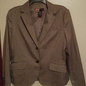 Brown blazer with gold sparkles